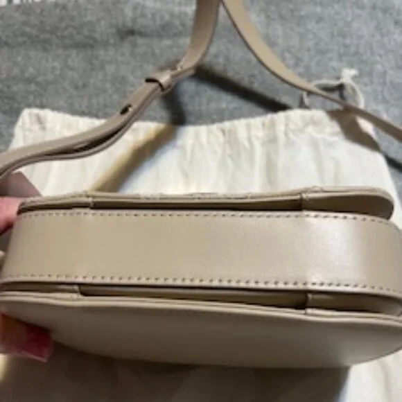 NWT Sezane Milo Classique Mini Beige Patchwork Bag in Leather/Suede - Picture 9 of 10